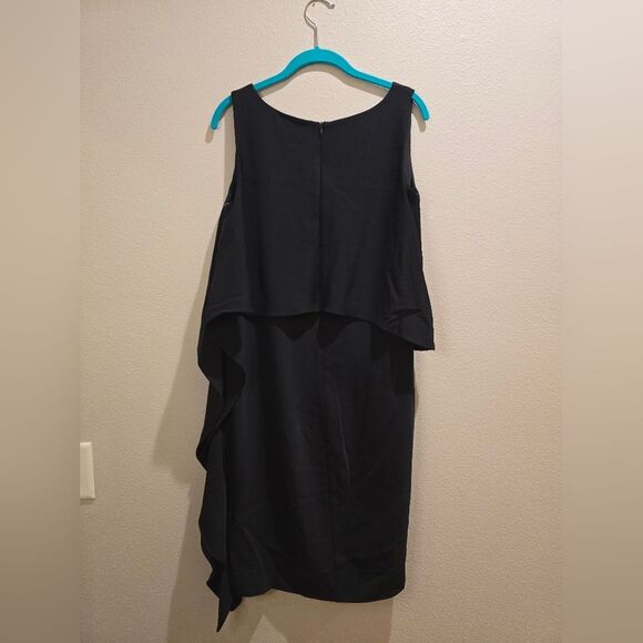 Trina Turk Black Mini Dress with Side Ruffle Women Size Small - Picture 2 of 4